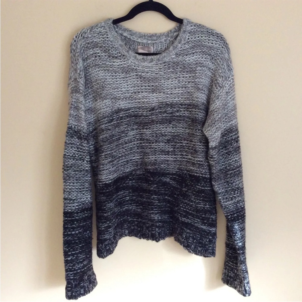Forever 21 Women's Black Gray Ombre Loose Knit LS Sweater Size L